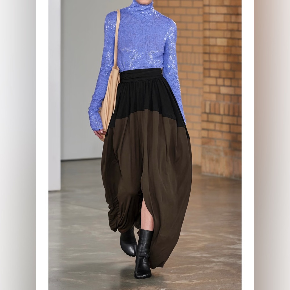 Proenza Schouler Gathered two-tone voile midi skirt - Picture 9 of 9